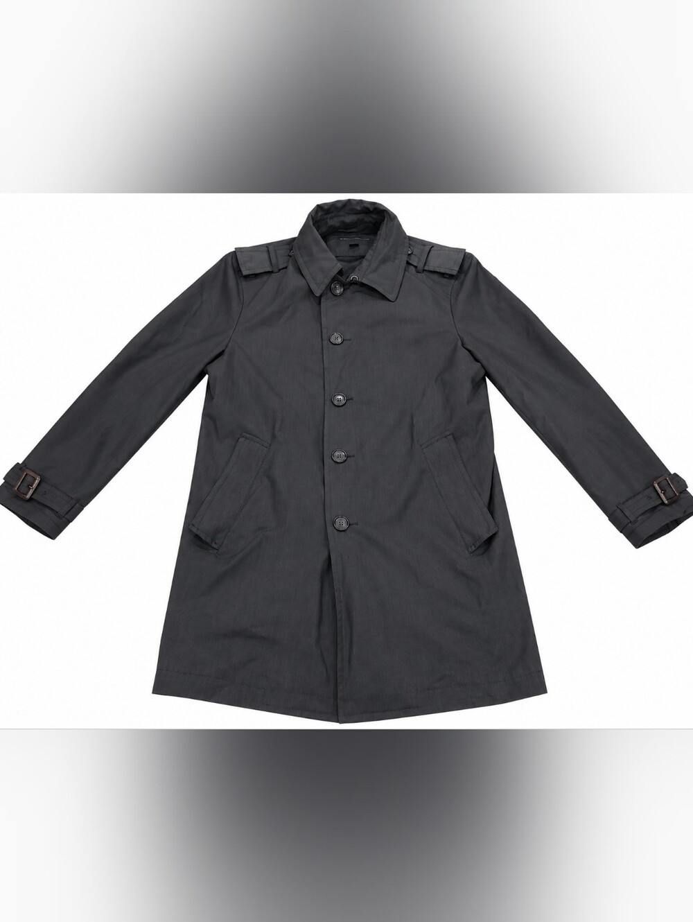 Banana Republic Vintage Men's Charcoal Grey Mac Trench Coat - Size L